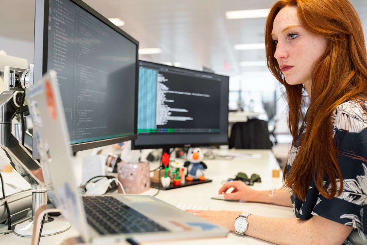 CQS developer reviewing code